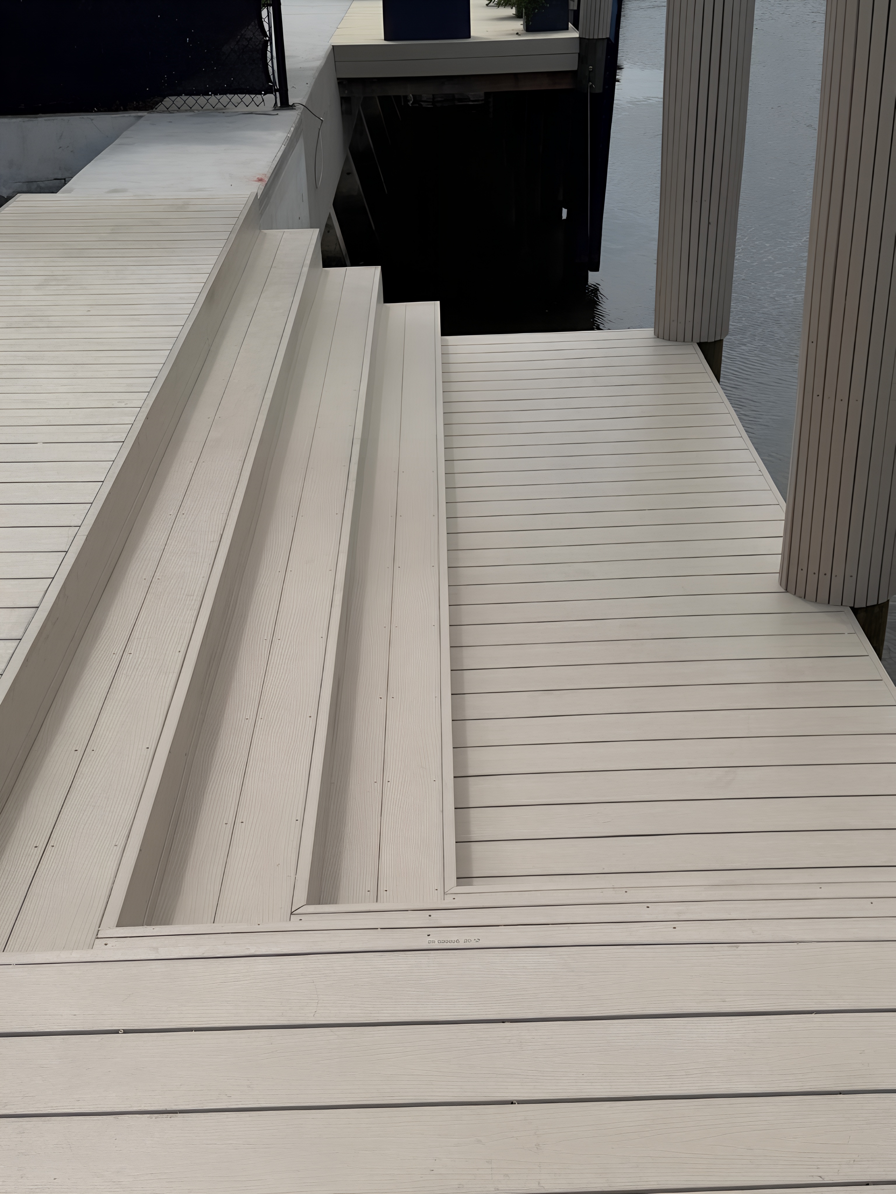 Completed composite dock stairs and decking — Contour Marine South Florida